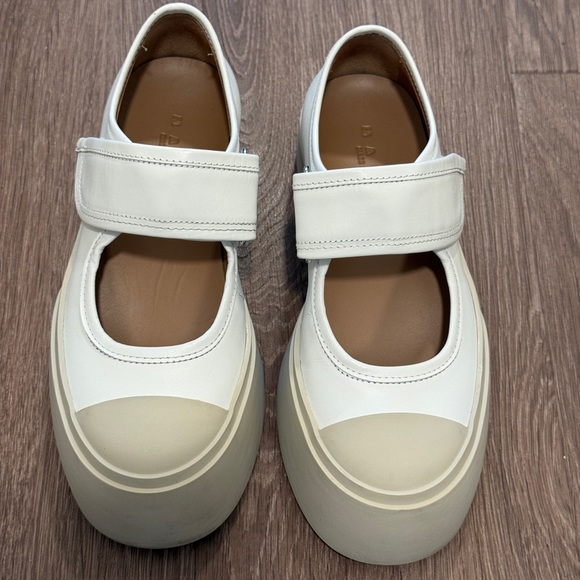 Marni White Pablo Mary Jane Ballerina Flats - Picture 2 of 11
